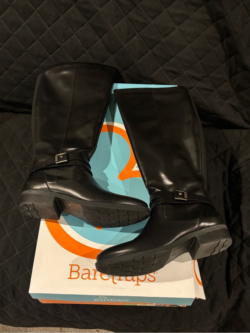 BareTraps Black Tall Zipper riding Boots